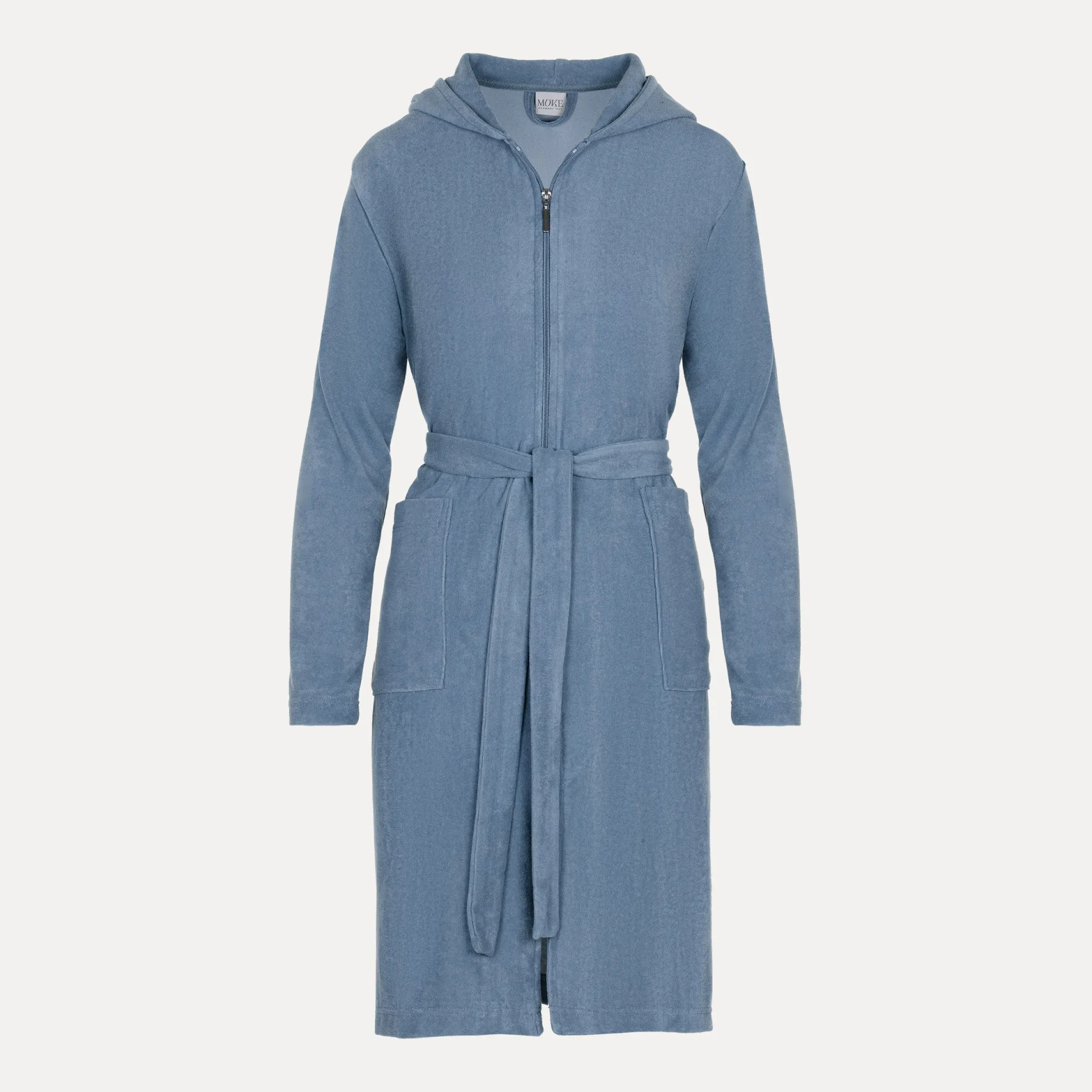 Damen MÖVE Damen|Mit Kapuze-Homewear Bademantel mit Kapuze blau(steel blue)