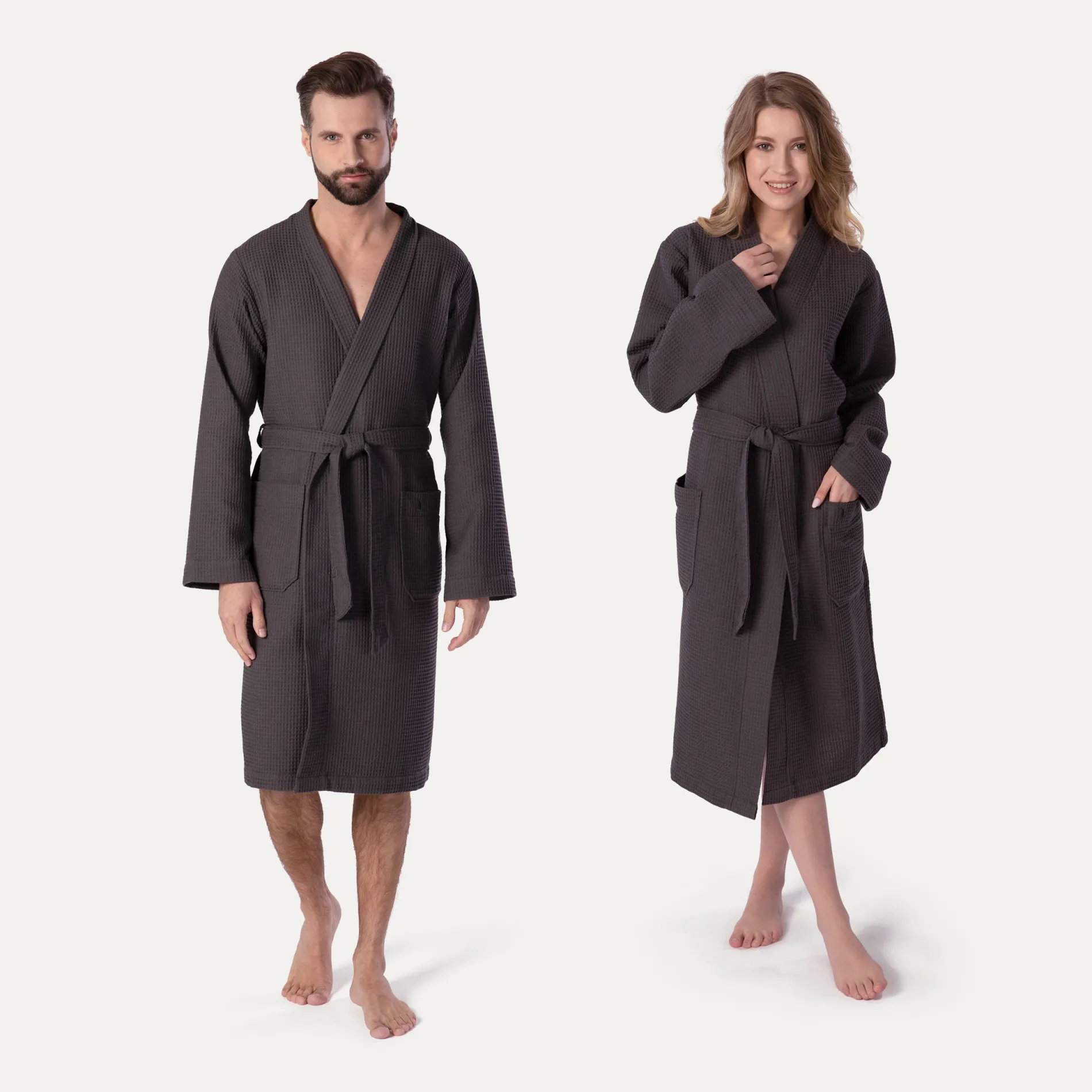 Damen MÖVE Damen|Herren-Homewear Kimono grau(graphite)