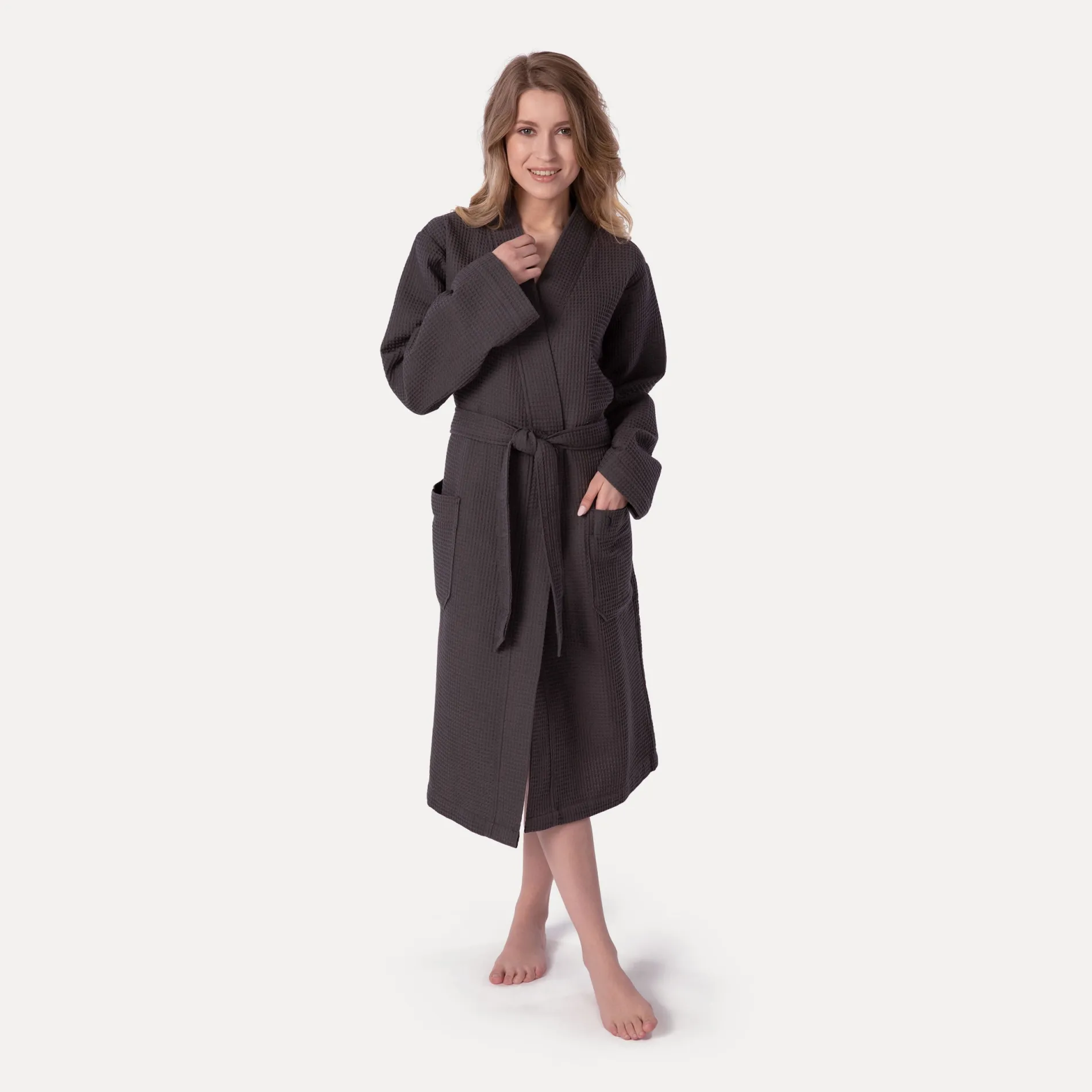 Damen MÖVE Damen|Herren-Homewear Kimono grau(graphite)