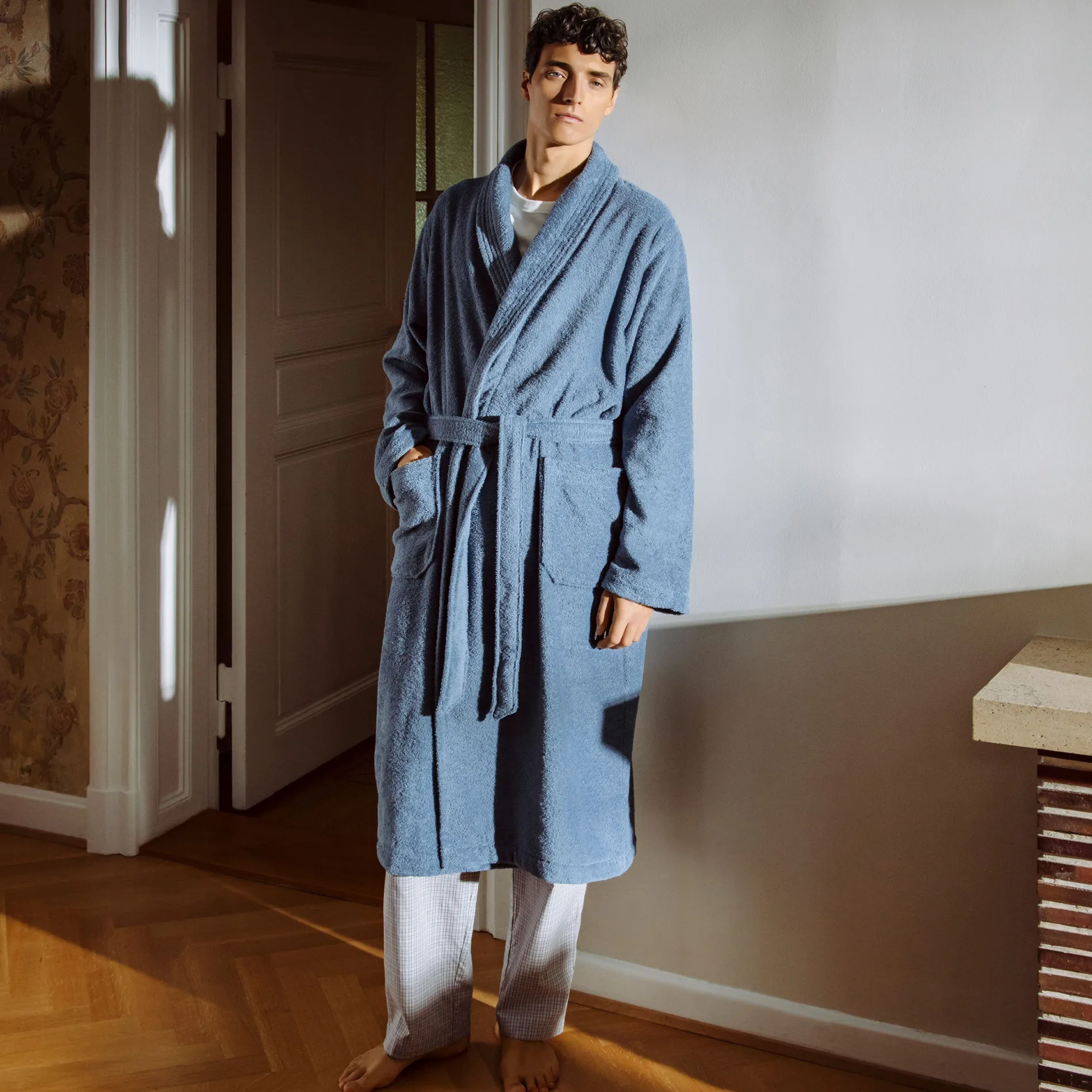 Damen MÖVE Damen|Herren-Homewear Schalkragenmantel weiß(snow)