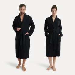 Damen MÖVE Damen|Herren-Homewear Schalkragenmantel schwarz(black)