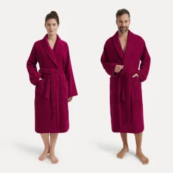 Damen MÖVE Damen|Herren-Homewear Schalkragenmantel rot(berry)