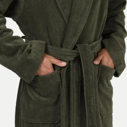 Damen MÖVE Damen|Herren-Homewear Schalkragenmantel grün(olive)