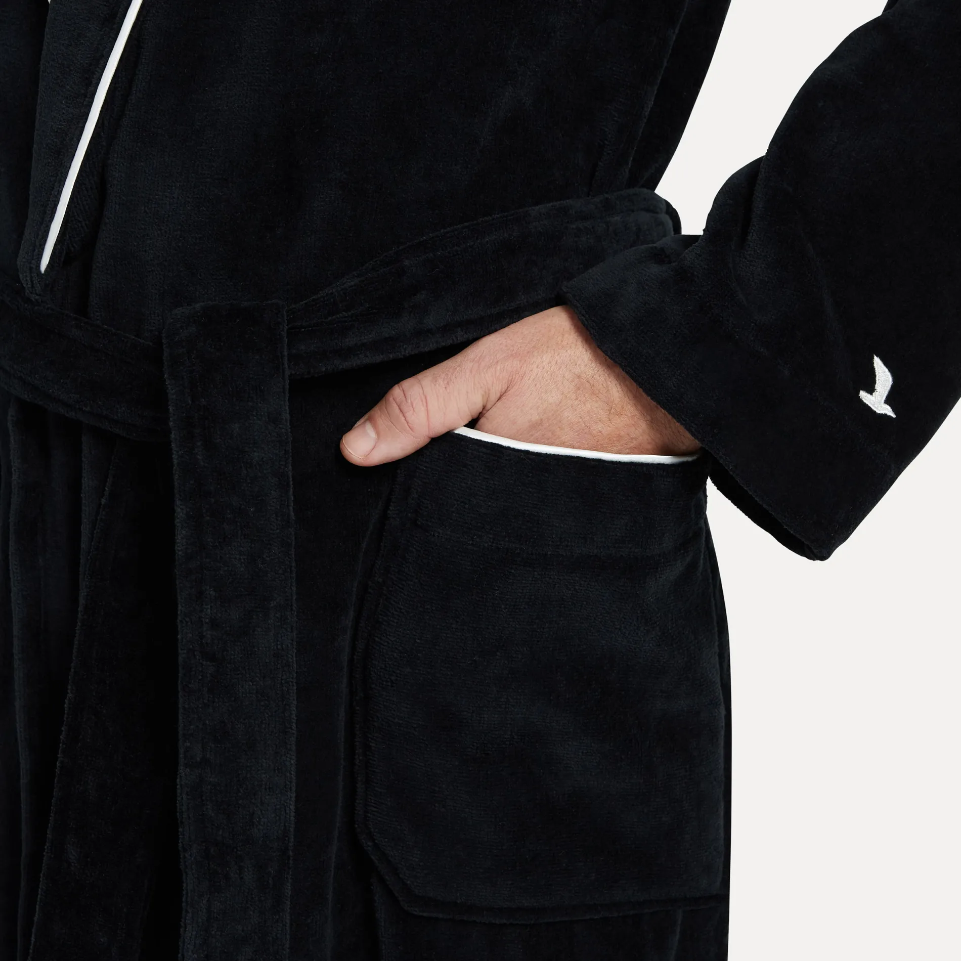 Damen MÖVE Damen|Herren-Homewear Schalkragenmantel schwarz(black)