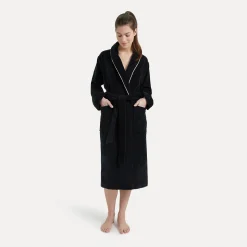 Damen MÖVE Damen|Herren-Homewear Schalkragenmantel schwarz(black)