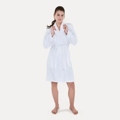Damen MÖVE Damen|Kurze Bademäntel-Homewear Schalkragenmantel weiß(snow)