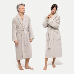 Damen MÖVE Damen|Herren-Homewear Schalkragenmantel grau(silver grey)