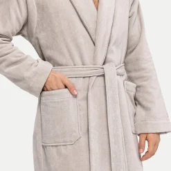 Damen MÖVE Damen|Herren-Homewear Schalkragenmantel grau(silver grey)