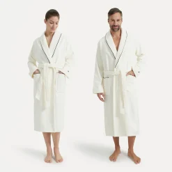 Damen MÖVE Damen|Herren-Homewear Schalkragenmantel beige(ivory)