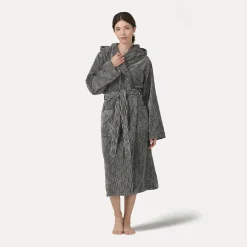 MÖVE Unisex|Mit Kapuze-Illusions Bademantel mit Kapuze beige(cashmere/black)