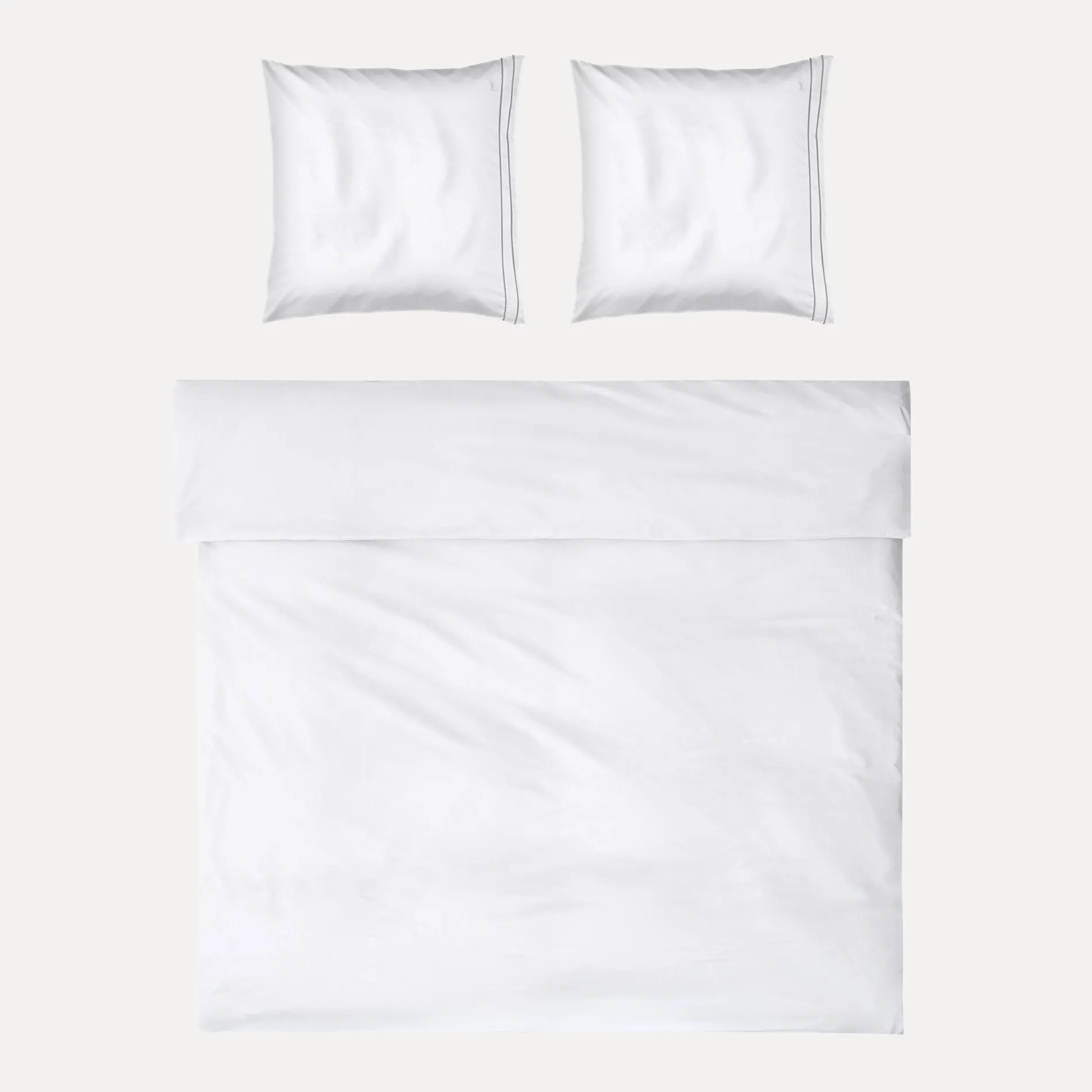 MÖVE Bettbezüge|Bettwäsche 200X200-Noblesse Bettwäsche 200x200 cm + 2x80x80 cm(white/grey)