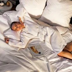 MÖVE Bettbezüge|Bettwäsche 200X200-Noblesse Bettwäsche 200x200 cm + 2x80x80 cm(white/grey)