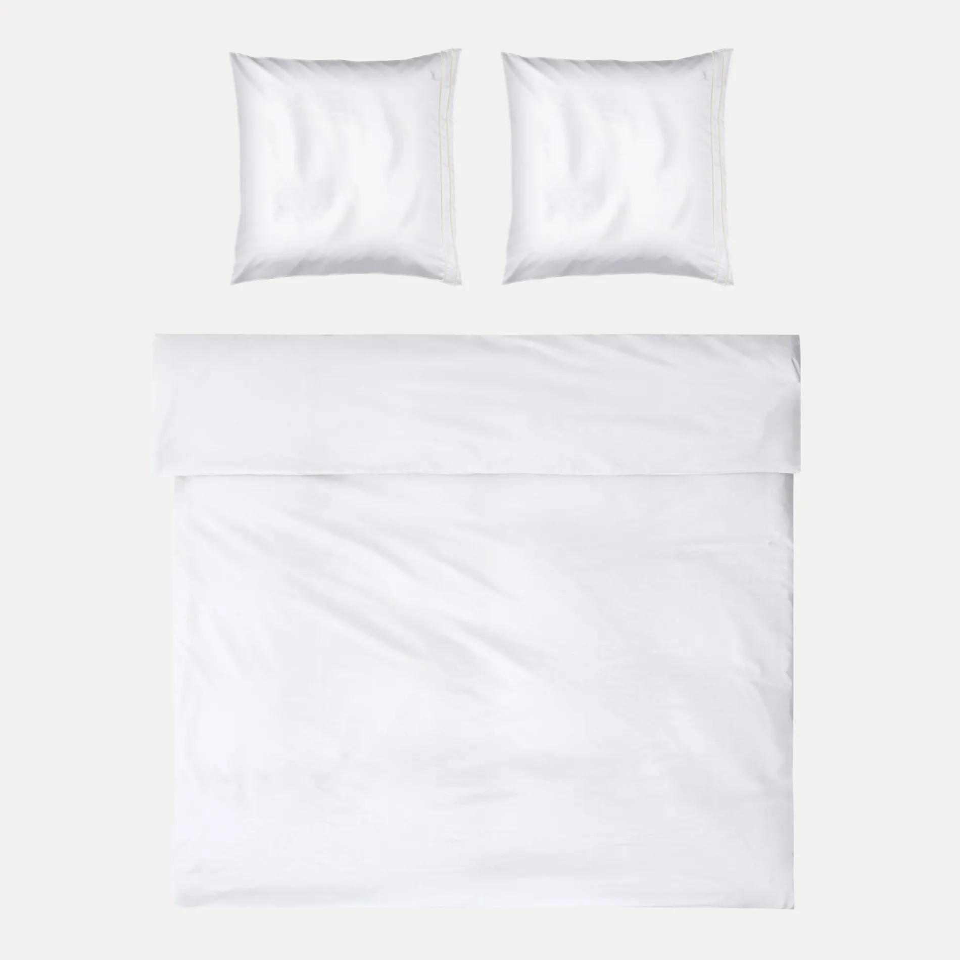 MÖVE Bettwäsche 200X200|Bettbezüge-Noblesse Bettwäsche 200x200 cm + 2x80x80 cm(white/champagne)