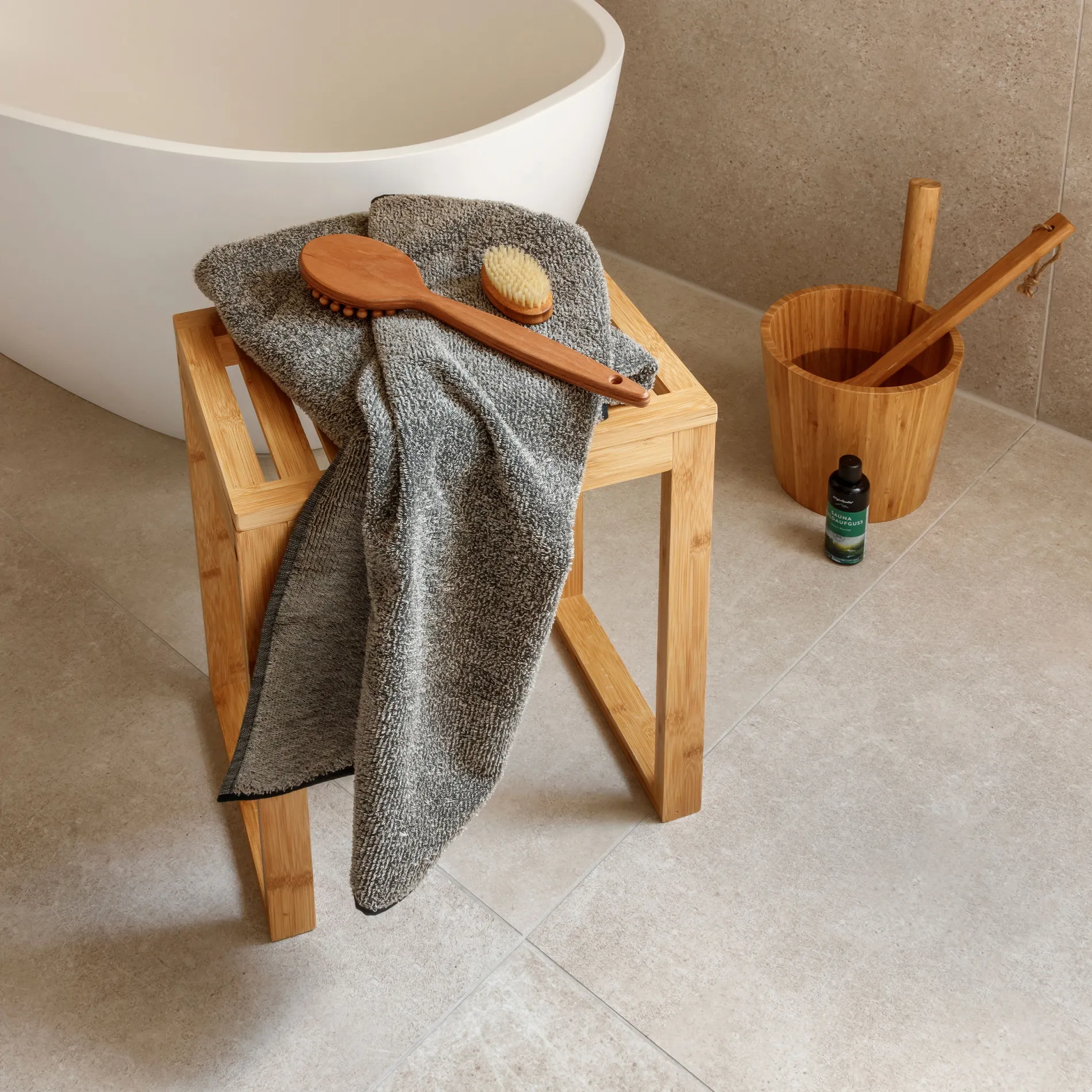 MÖVE Duschtücher|Saunatücher-Sauna Duschtuch 70x140 cm(nature/black)