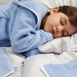 Kinder MÖVE Kinder-Soft Hug Bademantel mit Kapuze blau(aqua)