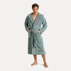 Damen MÖVE Damen|Herren-Superwuschel Bademantel mit Kapuze grün(tea)