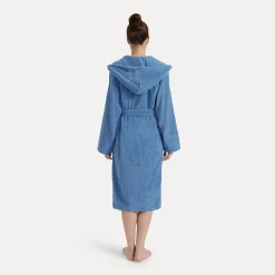 Damen MÖVE Damen|Herren-Superwuschel Bademantel mit Kapuze blau(cornflower)