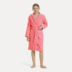 Kinder MÖVE Kinder-Superwuschel Bademantel mit Kapuze rot(coral)