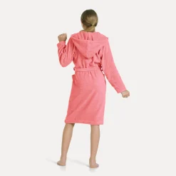 Kinder MÖVE Kinder-Superwuschel Bademantel mit Kapuze rot(coral)