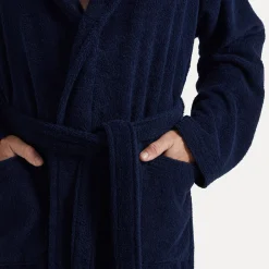 Damen MÖVE Damen|Herren-Superwuschel Bademantel mit Kapuze blau(deep sea)