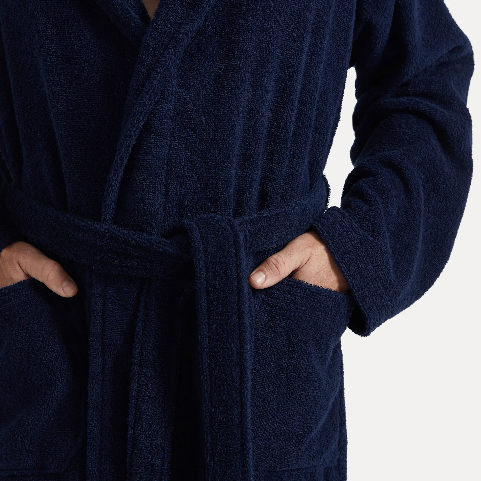 Damen MÖVE Damen|Herren-Superwuschel Bademantel mit Kapuze blau(deep sea)