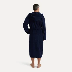 Damen MÖVE Damen|Herren-Superwuschel Bademantel mit Kapuze blau(deep sea)