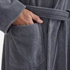 Damen MÖVE Damen|Herren-Superwuschel Bademantel mit Kapuze grau(stone)