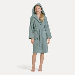 Kinder MÖVE Kinder-Superwuschel Bademantel mit Kapuze grün(tea)