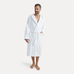 Damen MÖVE Damen|Herren-Superwuschel Bademantel mit Kapuze weiß(snow)