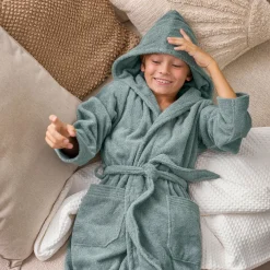 Kinder MÖVE Kinder-Superwuschel Bademantel mit Kapuze blau(deep sea)