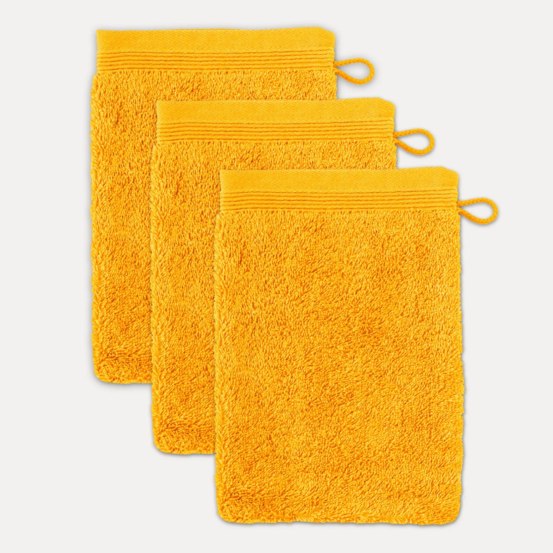 MÖVE Kleine Handtücher|Handtuchsets-Superwuschel Waschhandschuhset 3-TLG(gold)