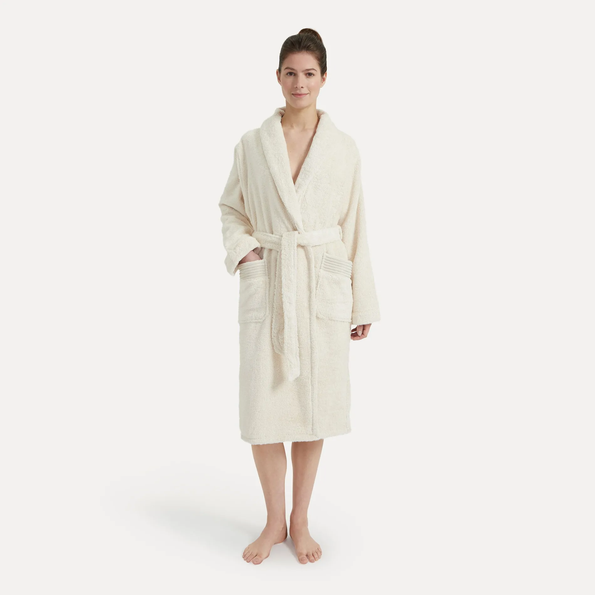 Damen MÖVE Damen|Herren-Wellness Schalkragenmantel beige(nature)